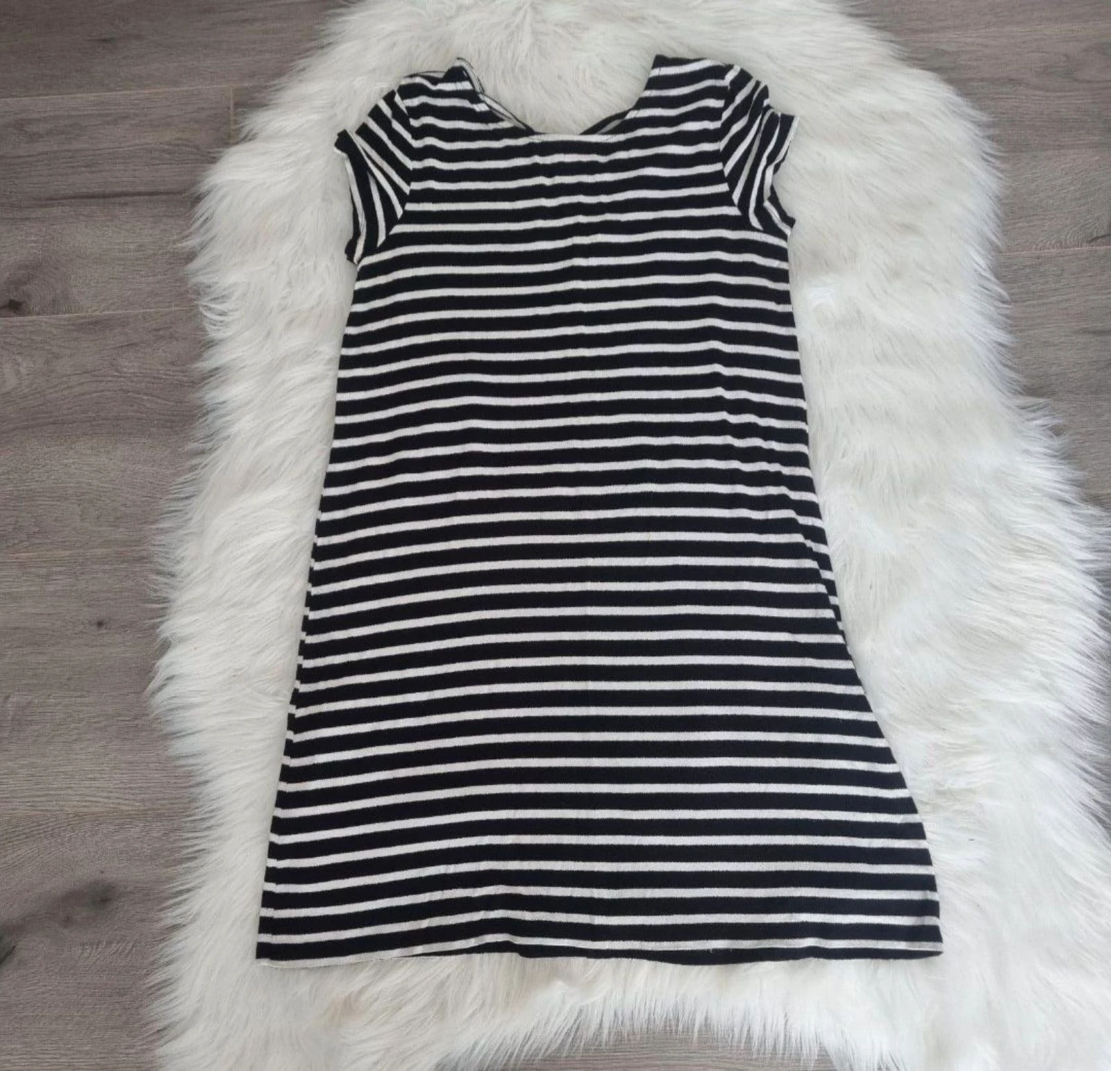 ONLY Gestreept Zomerjurkje Zwart/Wit met Strappy Rug (Maat M)